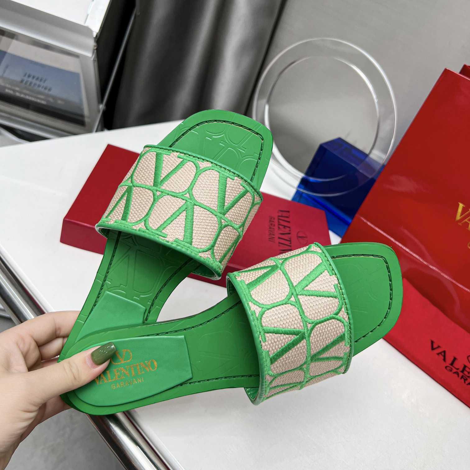 Valenti Toile Iconographe Slide Sandal  - PerfectKickZ