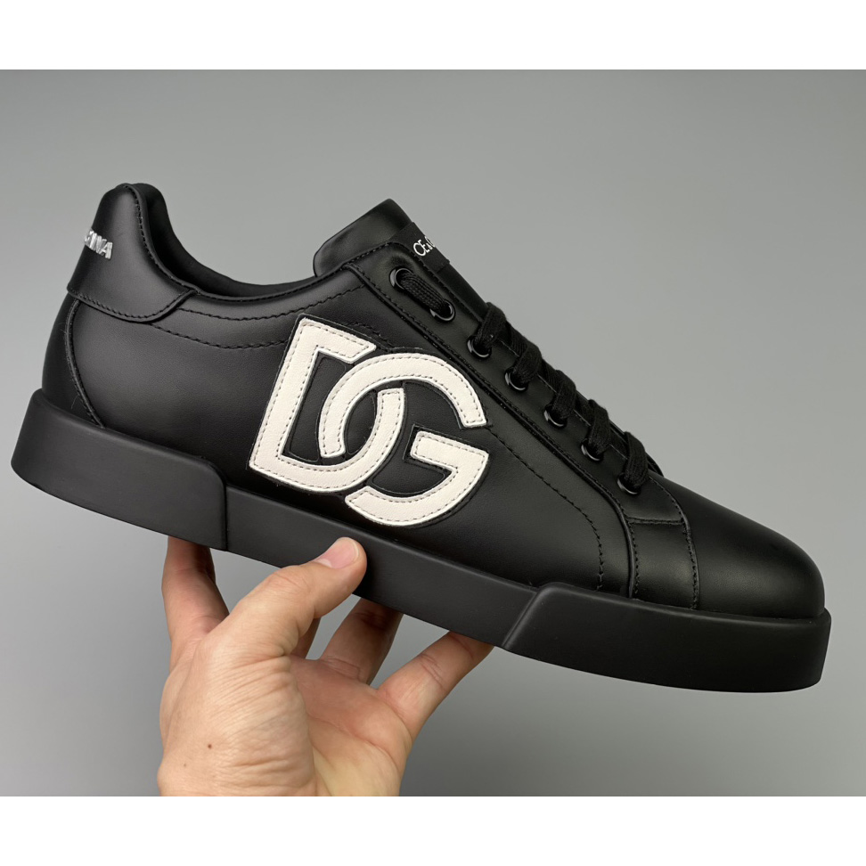 Dolce & Gabbana Calfskin Portofino Sneakers With DG Logo - PerfectKickZ
