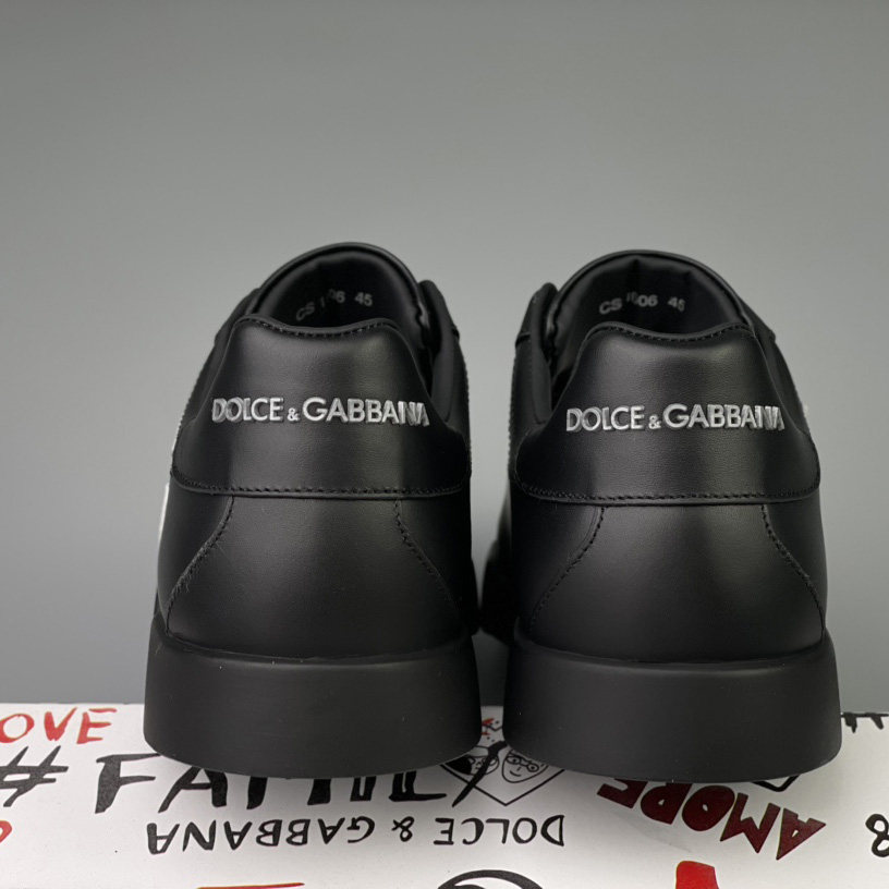 Dolce & Gabbana Calfskin Portofino Sneakers With DG Logo - PerfectKickZ