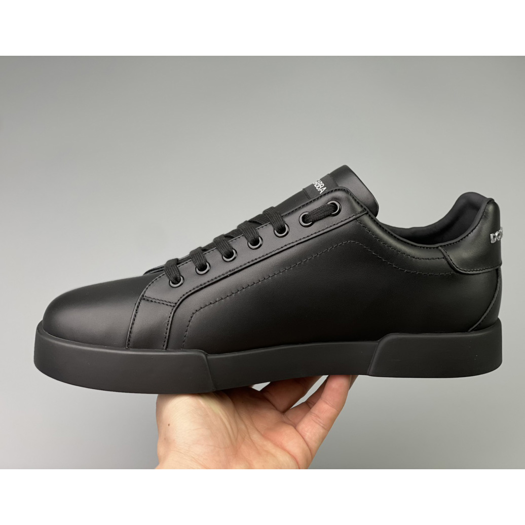 Dolce & Gabbana Calfskin Portofino Sneakers With DG Logo - PerfectKickZ