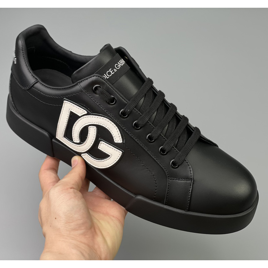 Dolce & Gabbana Calfskin Portofino Sneakers With DG Logo - PerfectKickZ