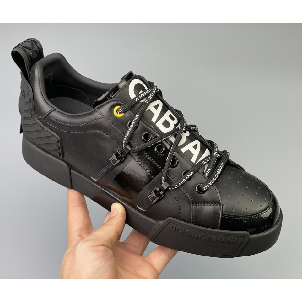 Dolce & Gabbana Portofino Sneakers In Calfskin And Patent Leather - PerfectKickZ