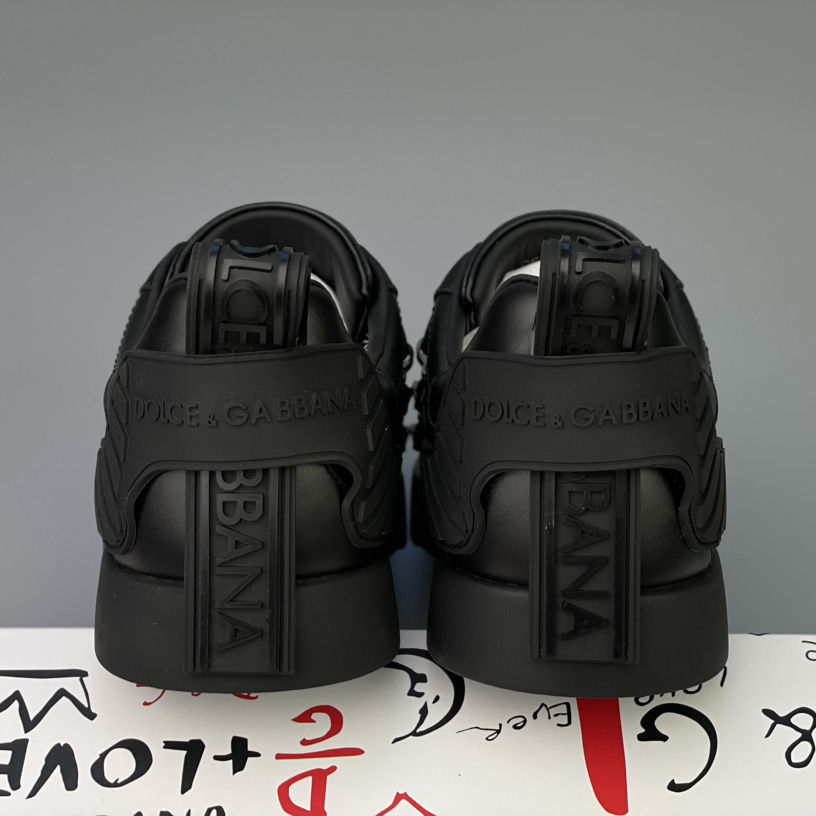 Dolce & Gabbana Portofino Sneakers In Calfskin And Patent Leather - PerfectKickZ