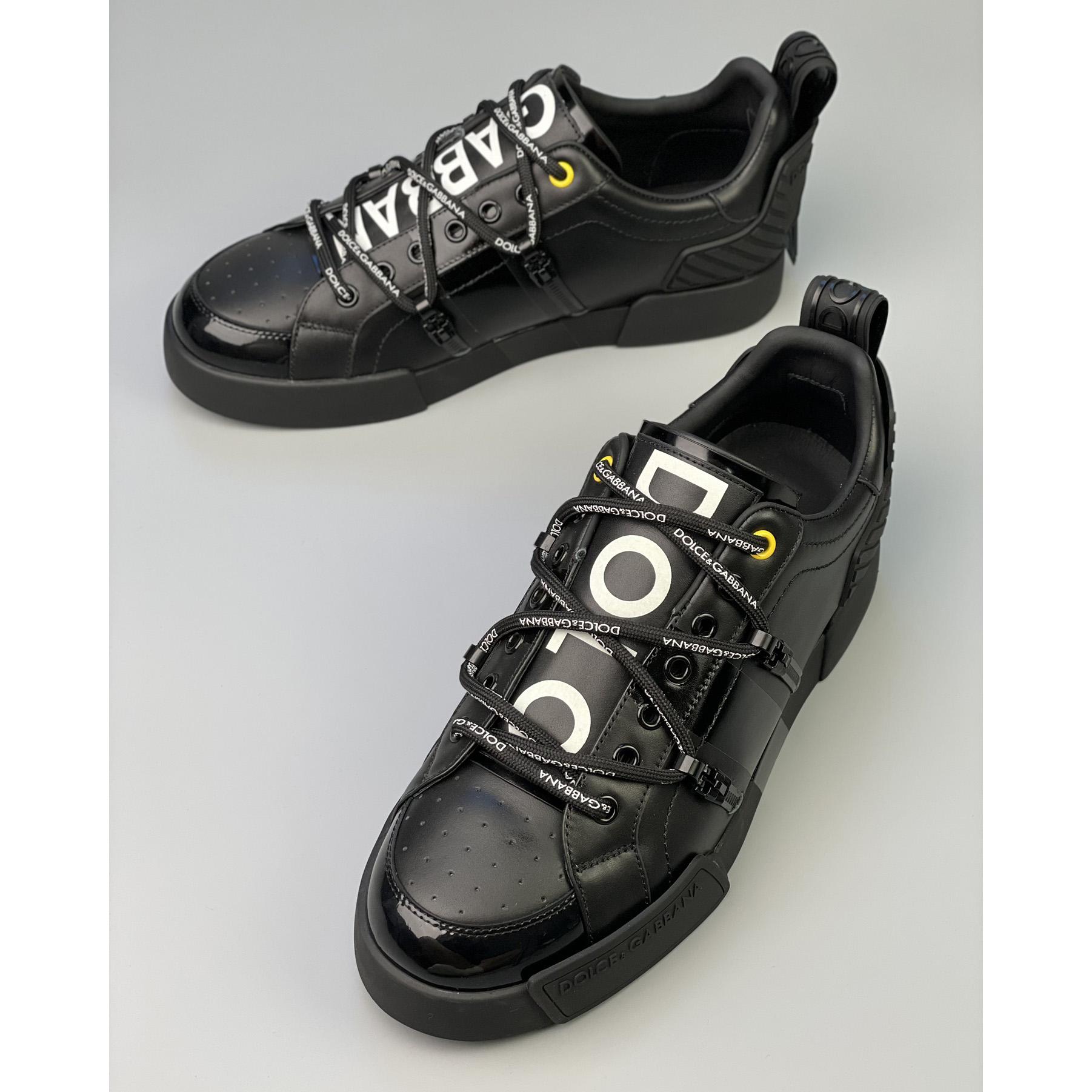 Dolce & Gabbana Portofino Sneakers In Calfskin And Patent Leather - PerfectKickZ