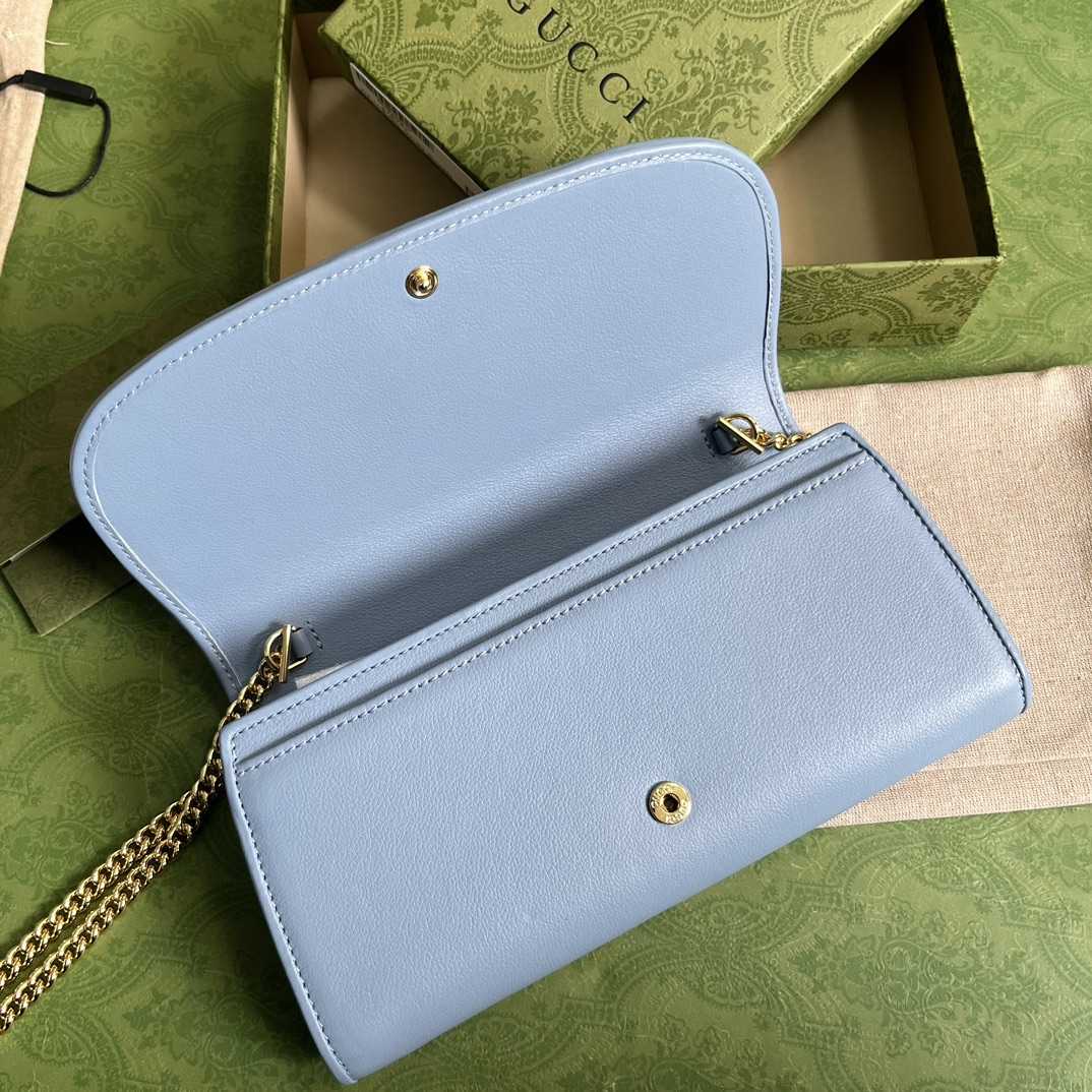 Gucci Blondie Continental Chain Wallet(21x10.5cm) - PerfectKickZ