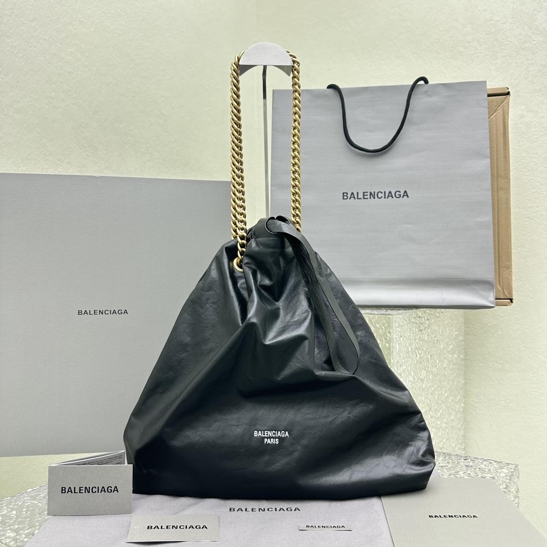 Balenciaga Women's Crush Medium Tote Bag In Black - PerfectKickZ