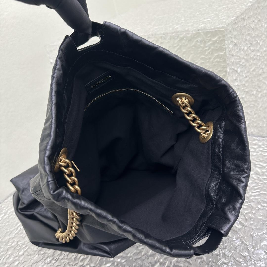 Balenciaga Women's Crush Medium Tote Bag In Black - PerfectKickZ