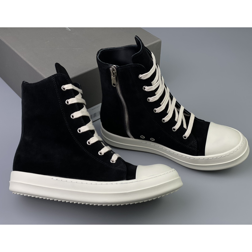 Rick Owens  Leather High Top Sneakers - PerfectKickZ