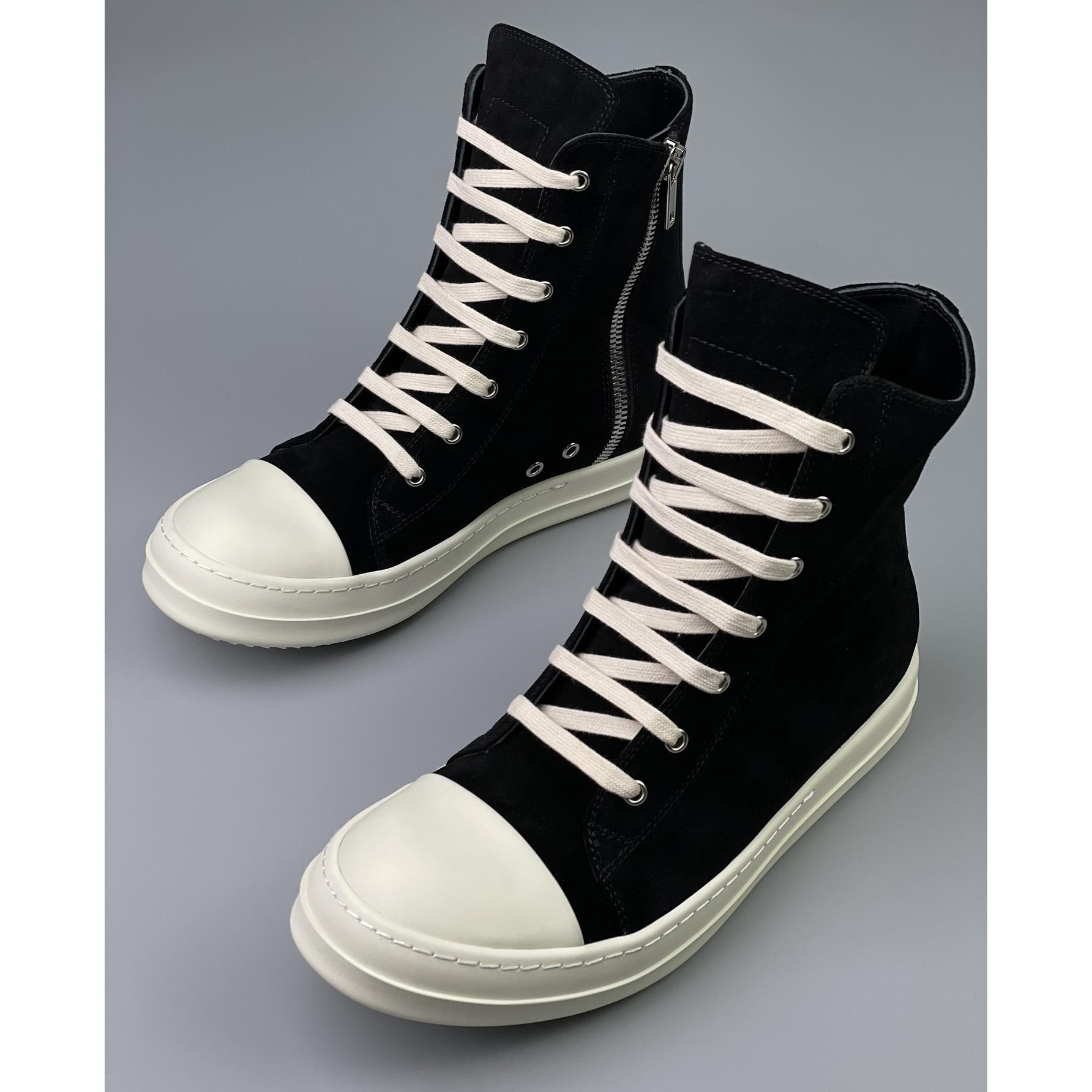 Rick Owens  Leather High Top Sneakers - 