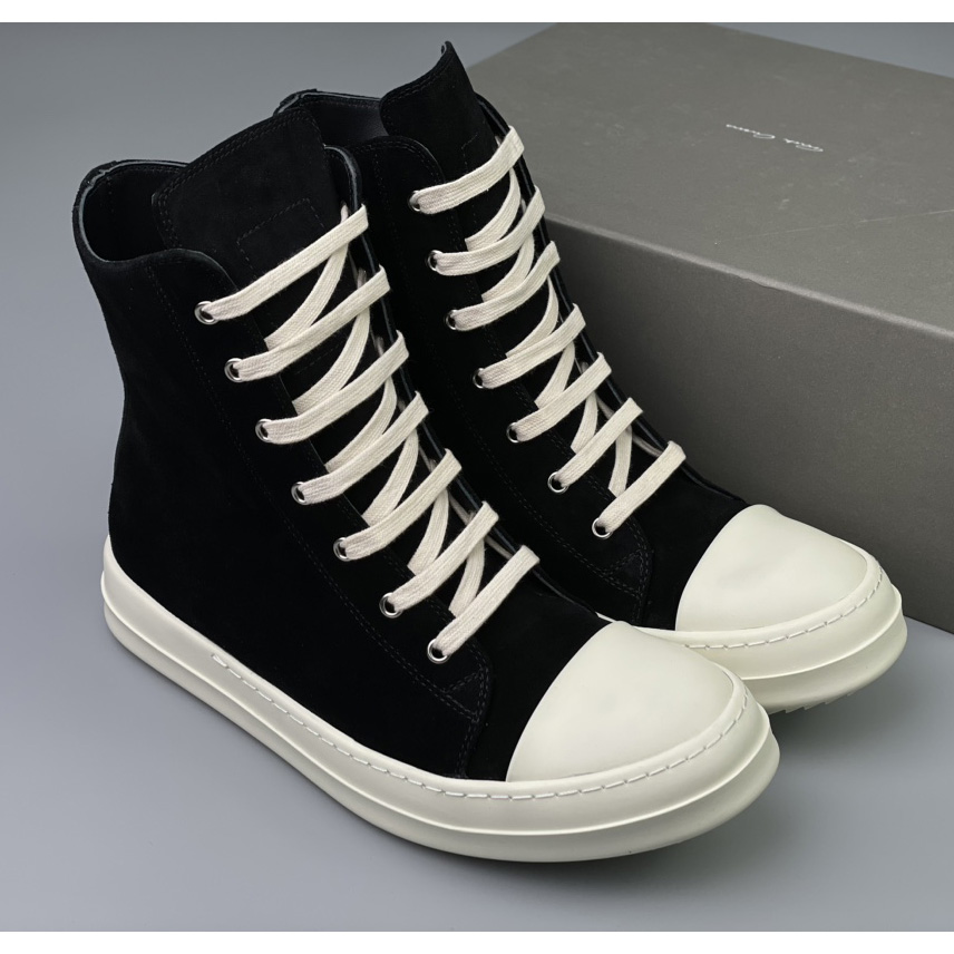 Rick Owens  Leather High Top Sneakers - PerfectKickZ