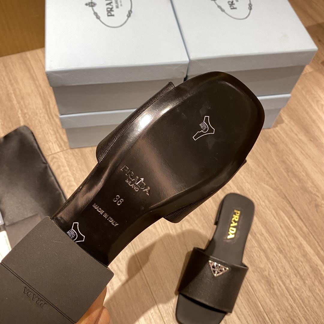 Prada Saffiano Leather Slides - PerfectKickZ