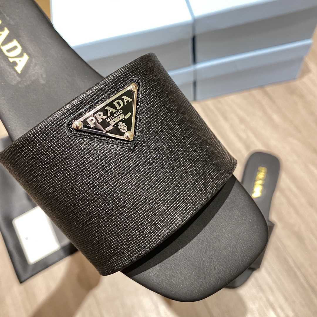 Prada Saffiano Leather Slides - PerfectKickZ