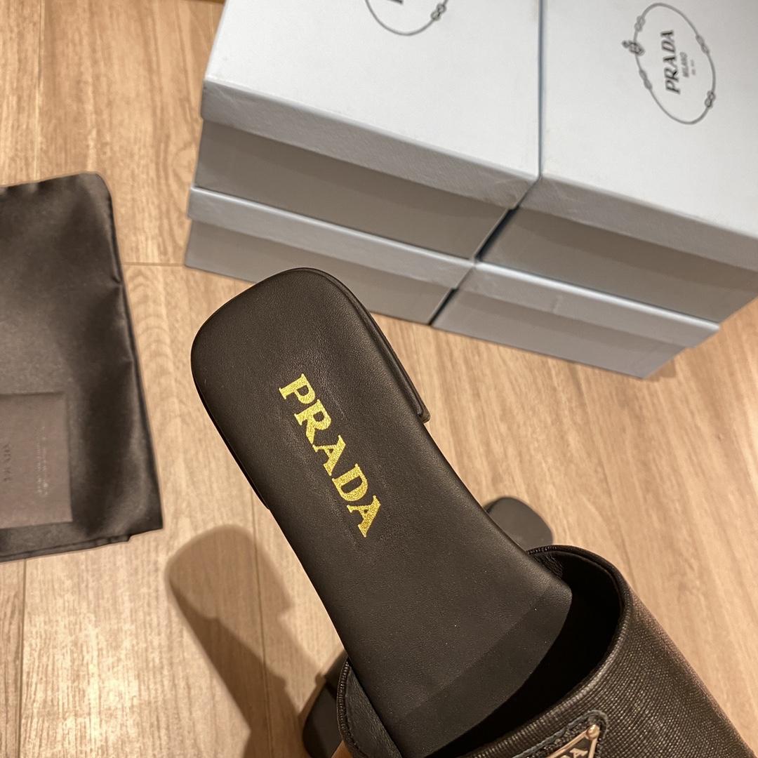 Prada Saffiano Leather Slides - PerfectKickZ