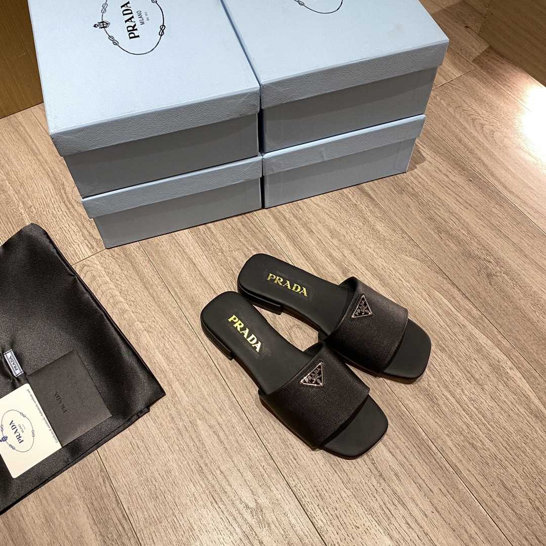 Prada Saffiano Leather Slides - PerfectKickZ