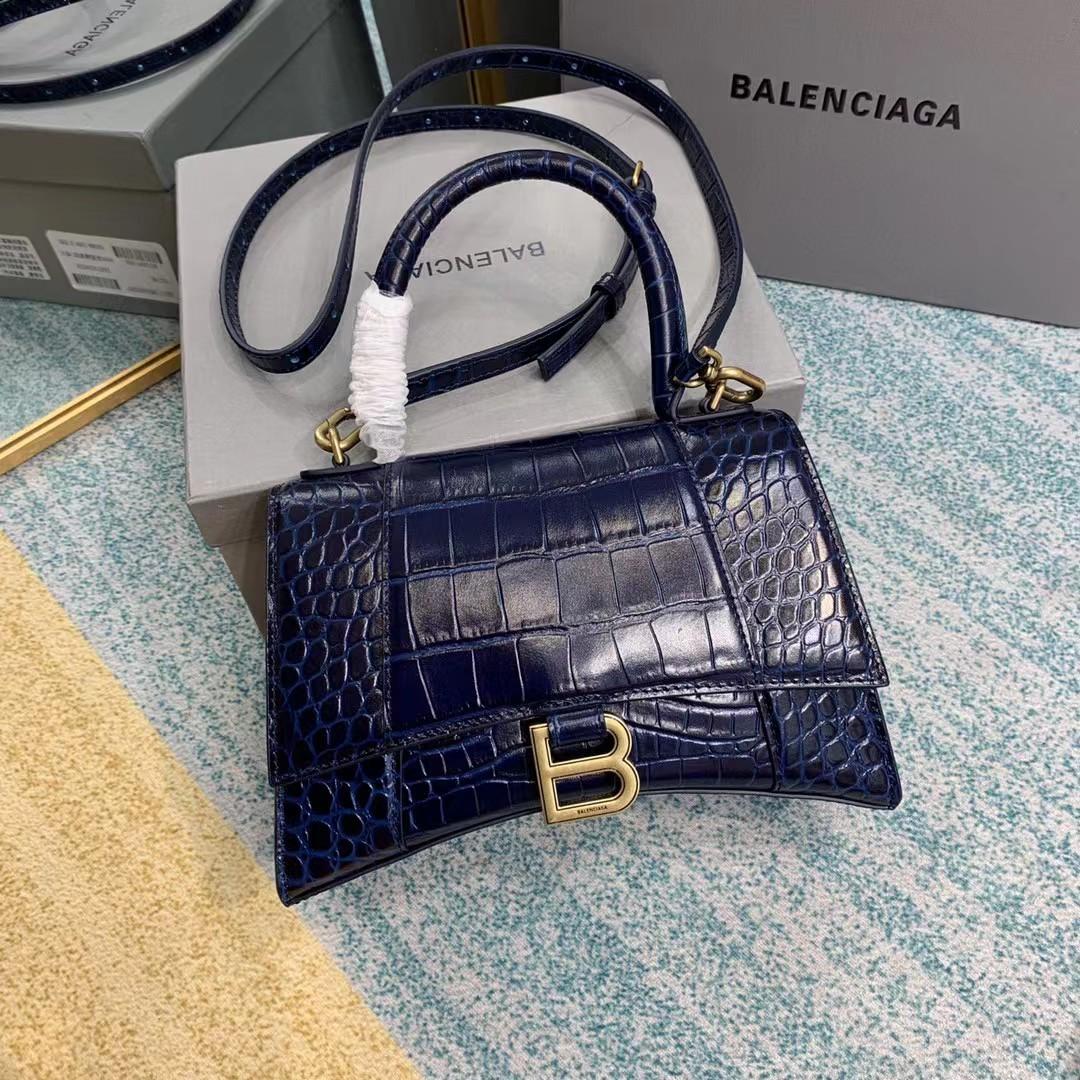 Balenciaga Small Hourglass Crocodile Effect Bag(23-15-10cm) - PerfectKickZ