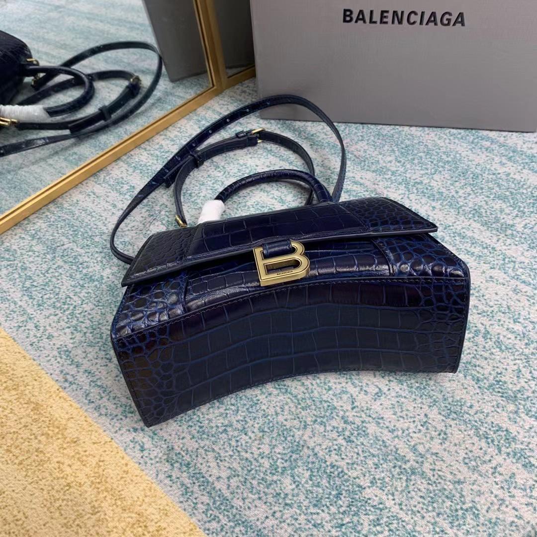 Balenciaga Small Hourglass Crocodile Effect Bag(23-15-10cm) - PerfectKickZ