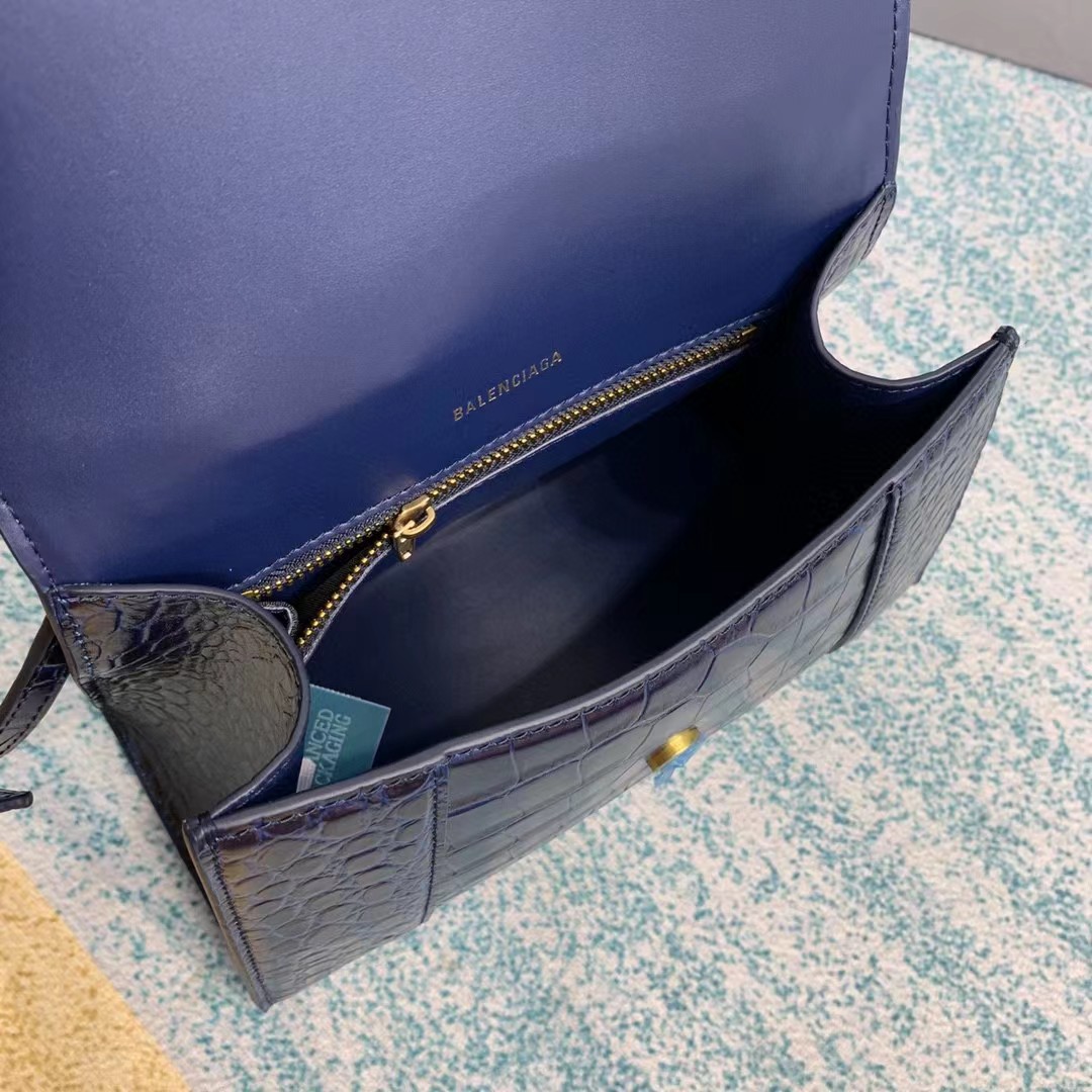 Balenciaga Small Hourglass Crocodile Effect Bag(23-15-10cm) - PerfectKickZ