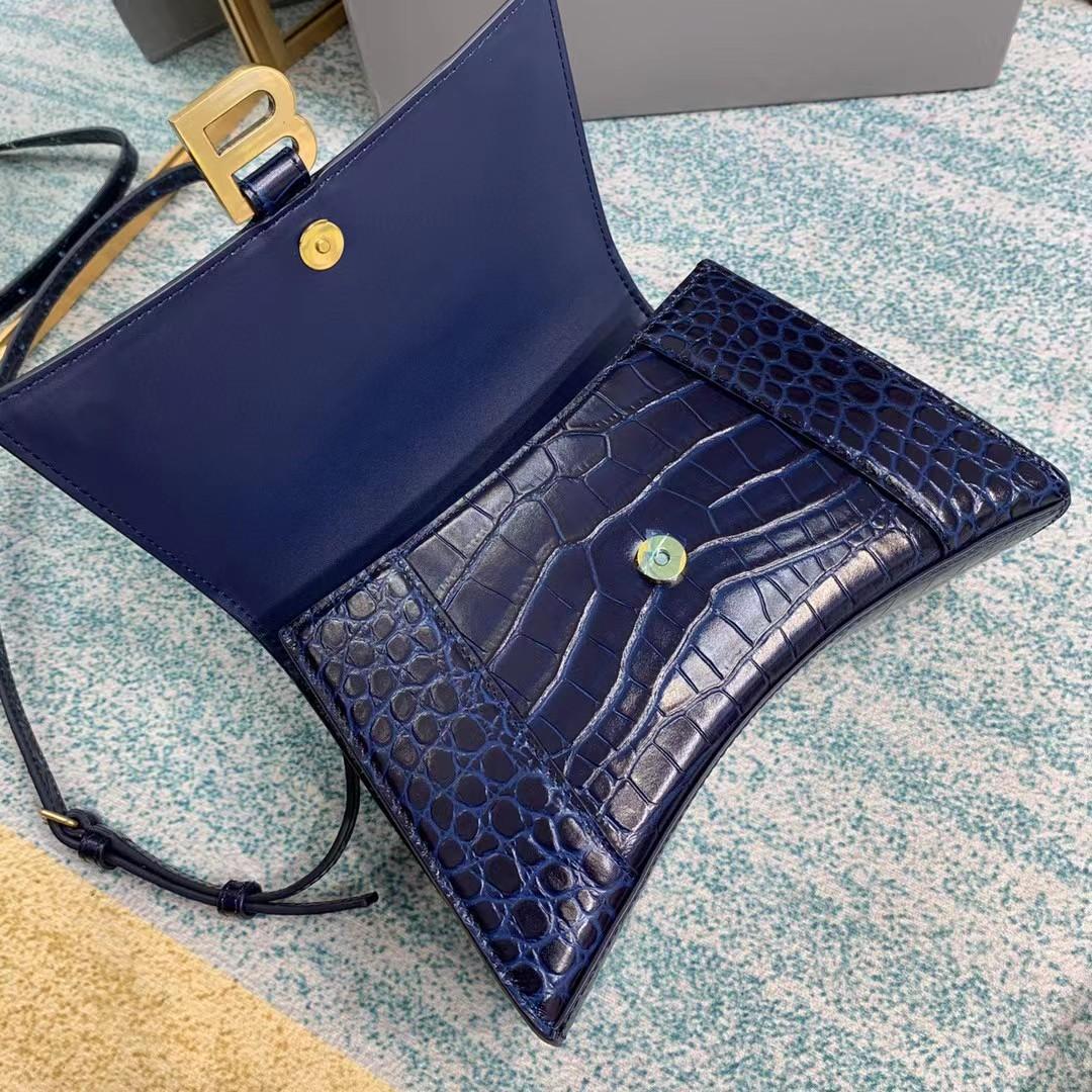 Balenciaga Small Hourglass Crocodile Effect Bag(23-15-10cm) - PerfectKickZ