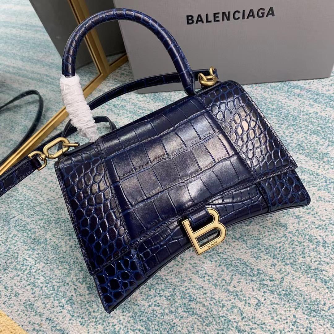 Balenciaga Small Hourglass Crocodile Effect Bag(23-15-10cm) - PerfectKickZ