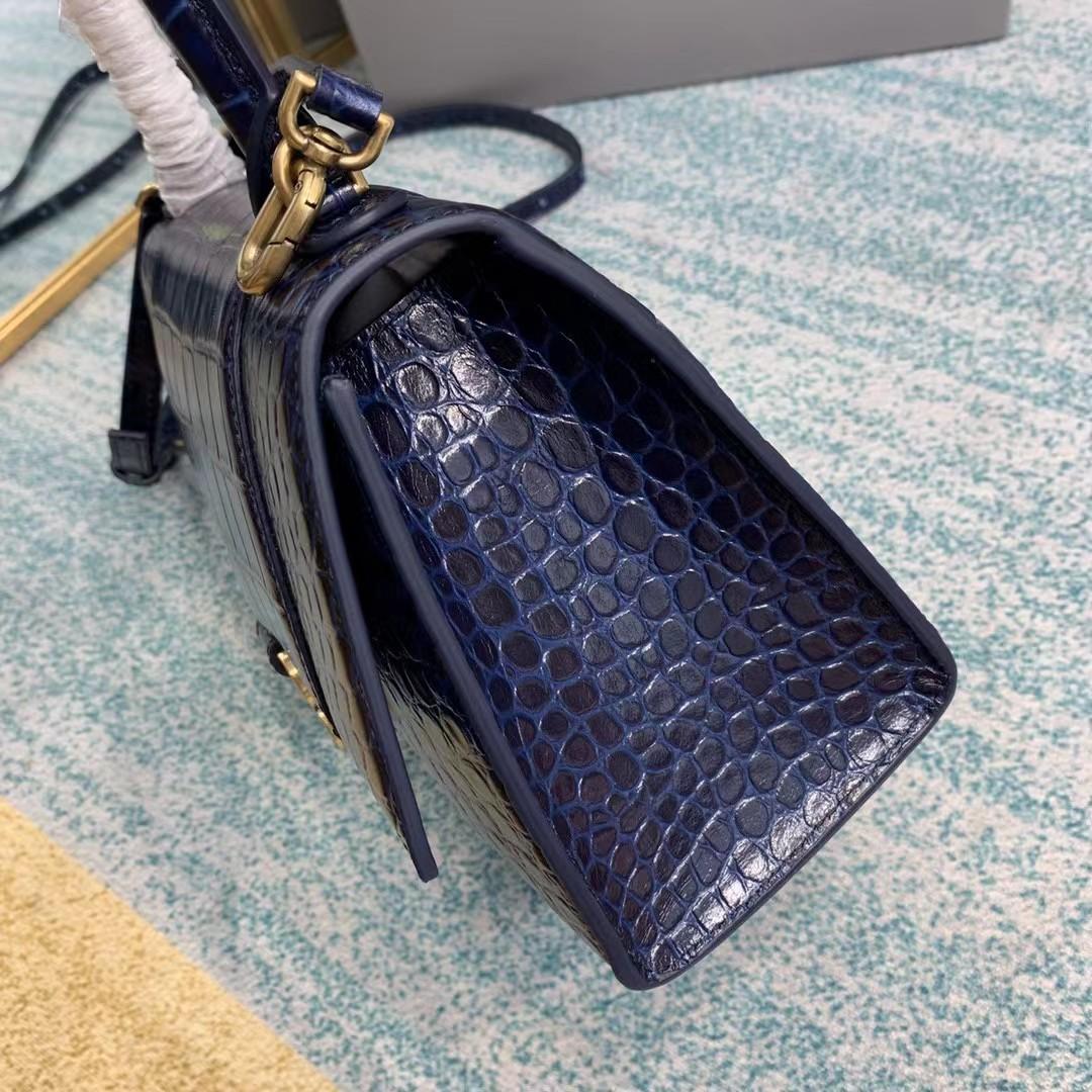 Balenciaga Small Hourglass Crocodile Effect Bag(23-15-10cm) - PerfectKickZ