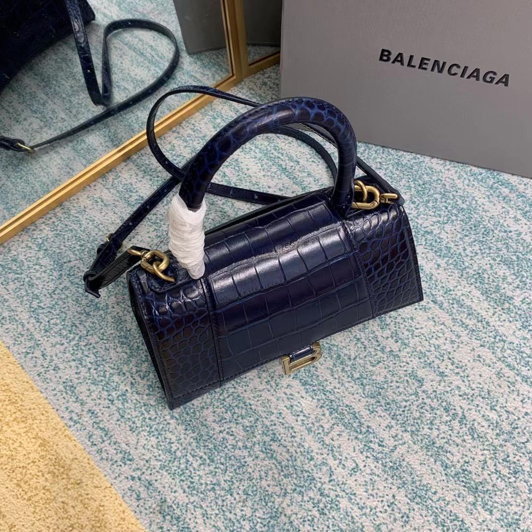 Balenciaga Small Hourglass Crocodile Effect Bag(23-15-10cm) - PerfectKickZ