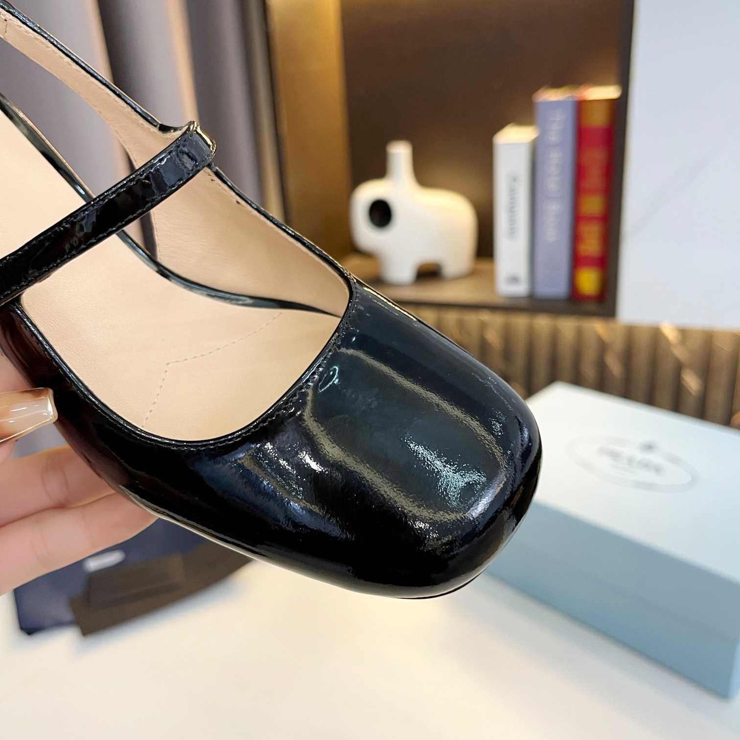 Prada Triangle Logo Leather Slingback Pumps - PerfectKickZ