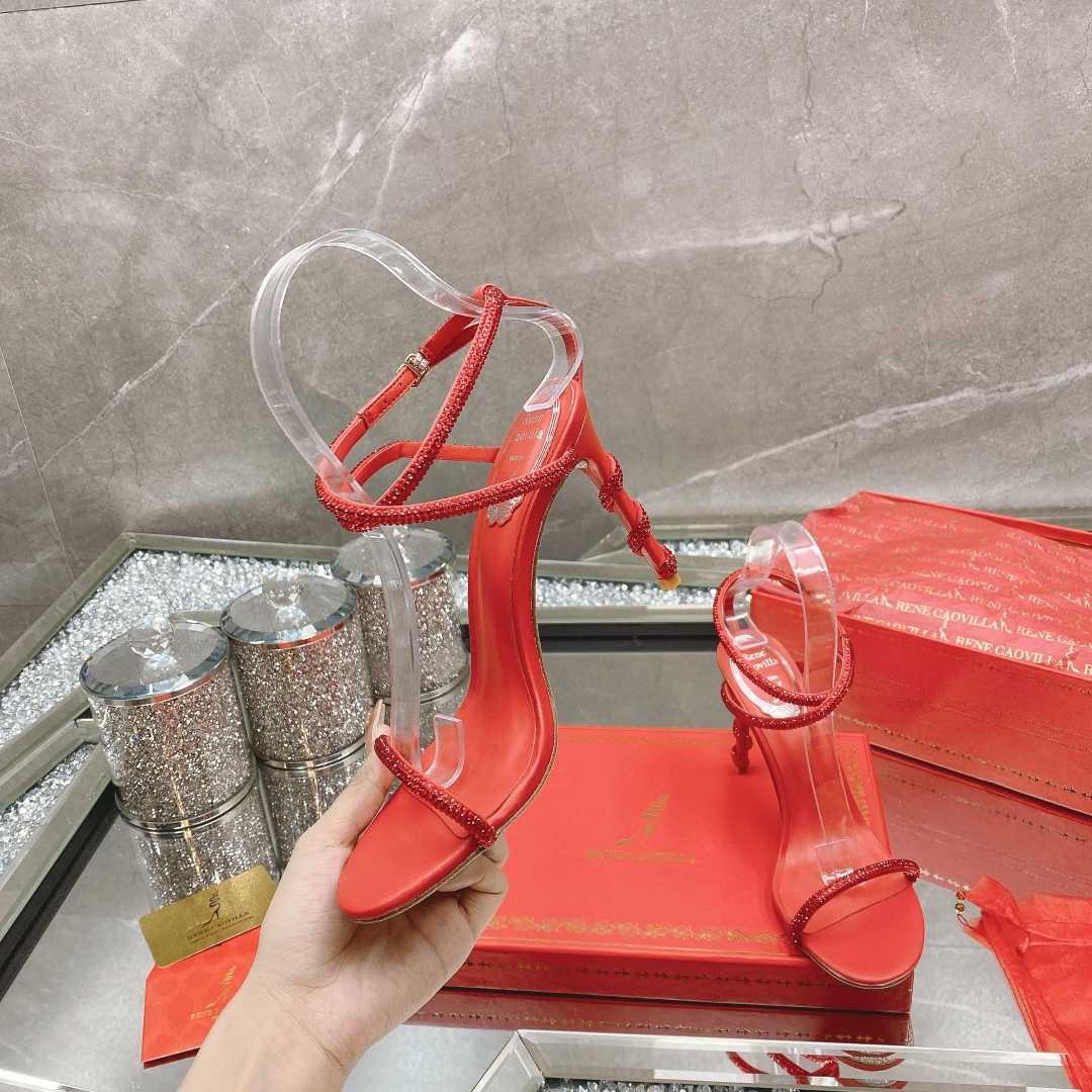 Rene Caovilla Margot Crystal Red Sandal - PerfectKickZ