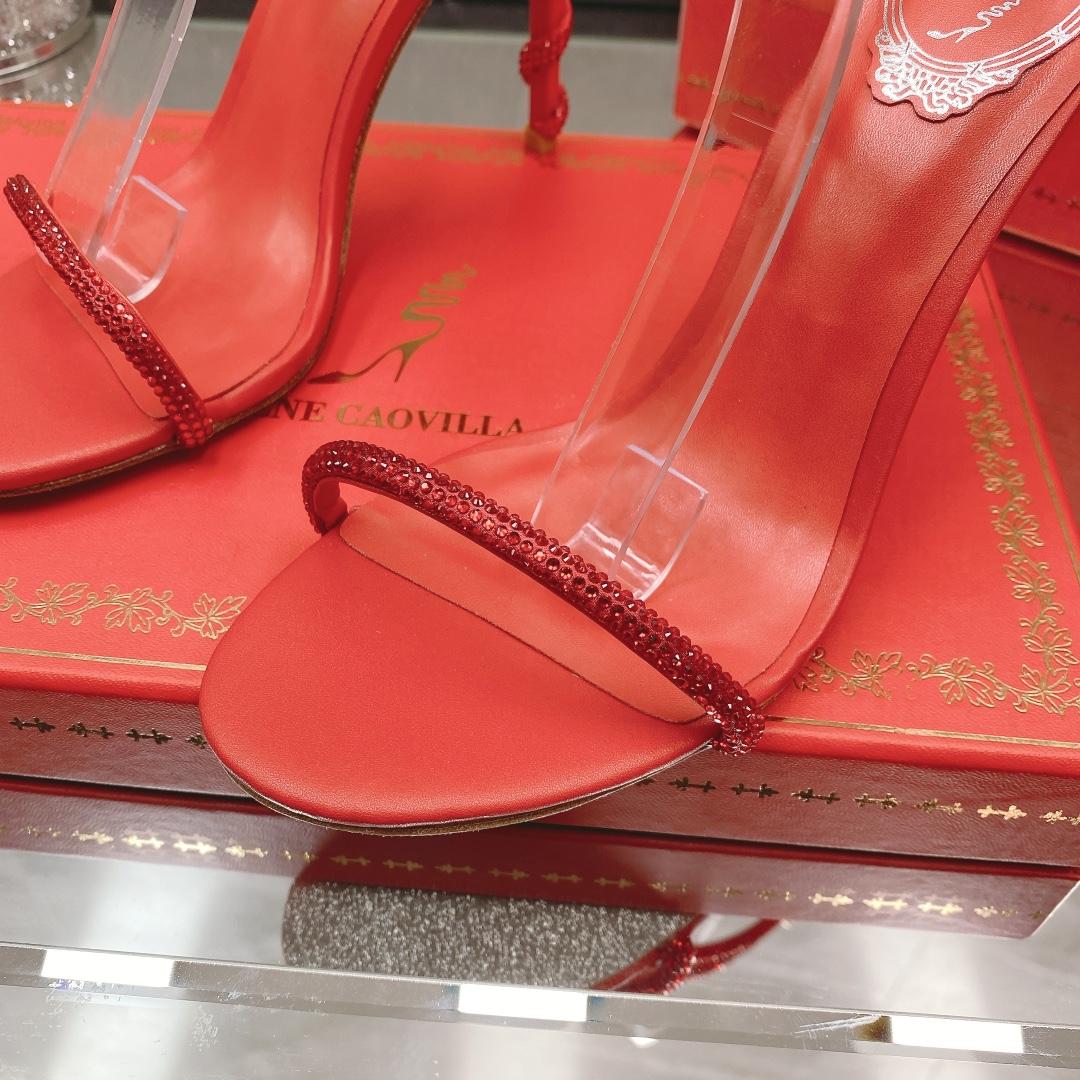 Rene Caovilla Margot Crystal Red Sandal - PerfectKickZ