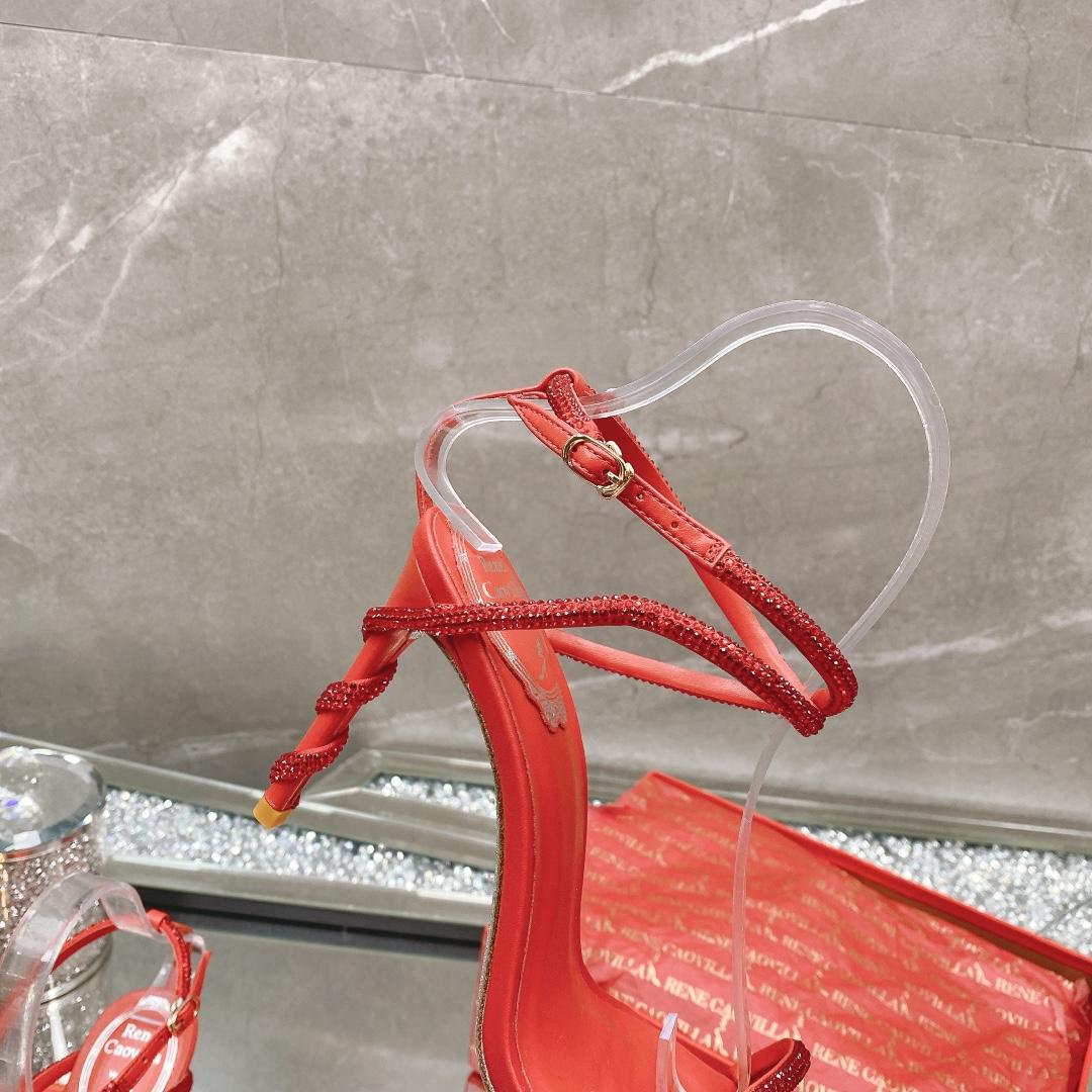 Rene Caovilla Margot Crystal Red Sandal - PerfectKickZ