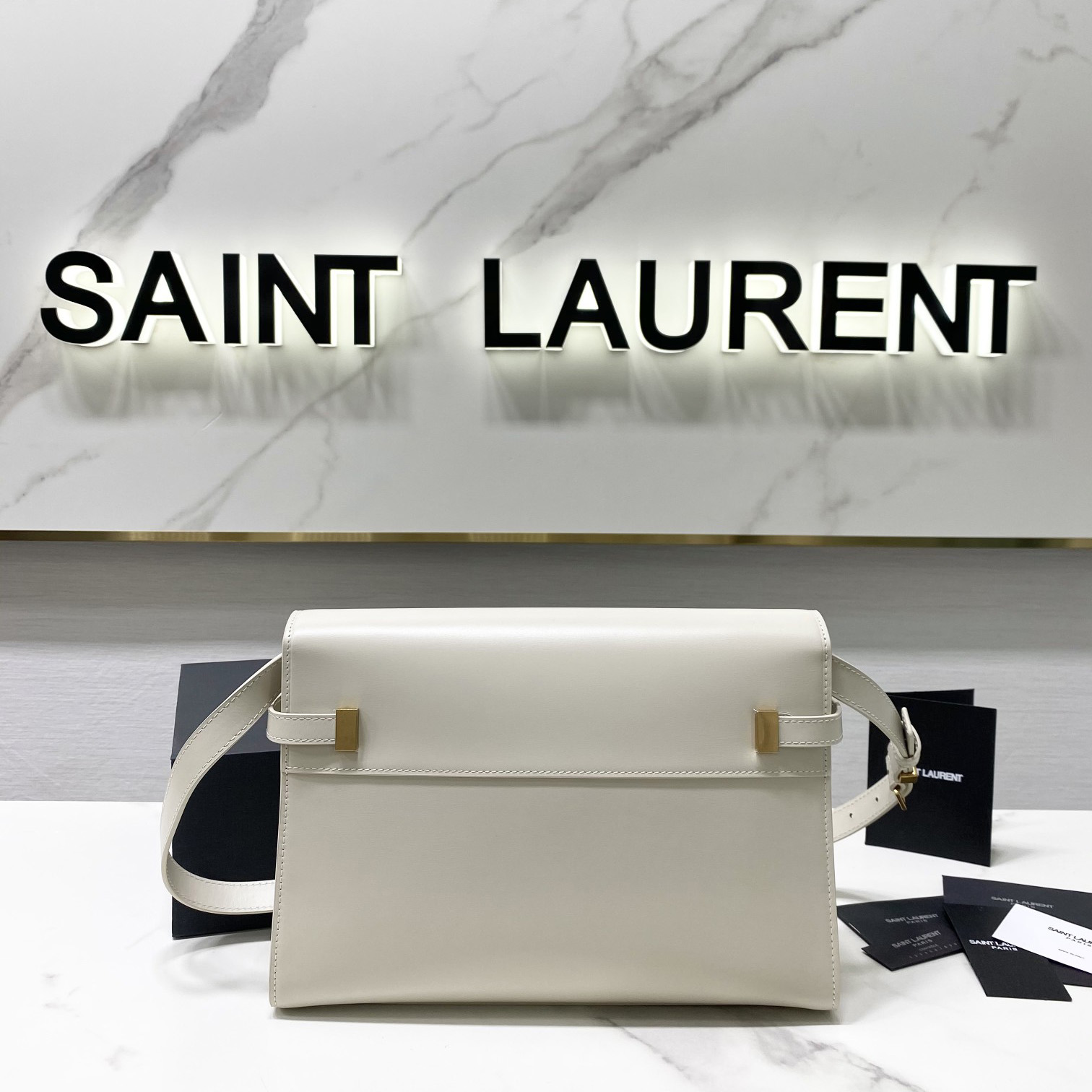 Saint Laurent Manhattan Shoulder Bag In Box Saint Laurent Leather - PerfectKickZ