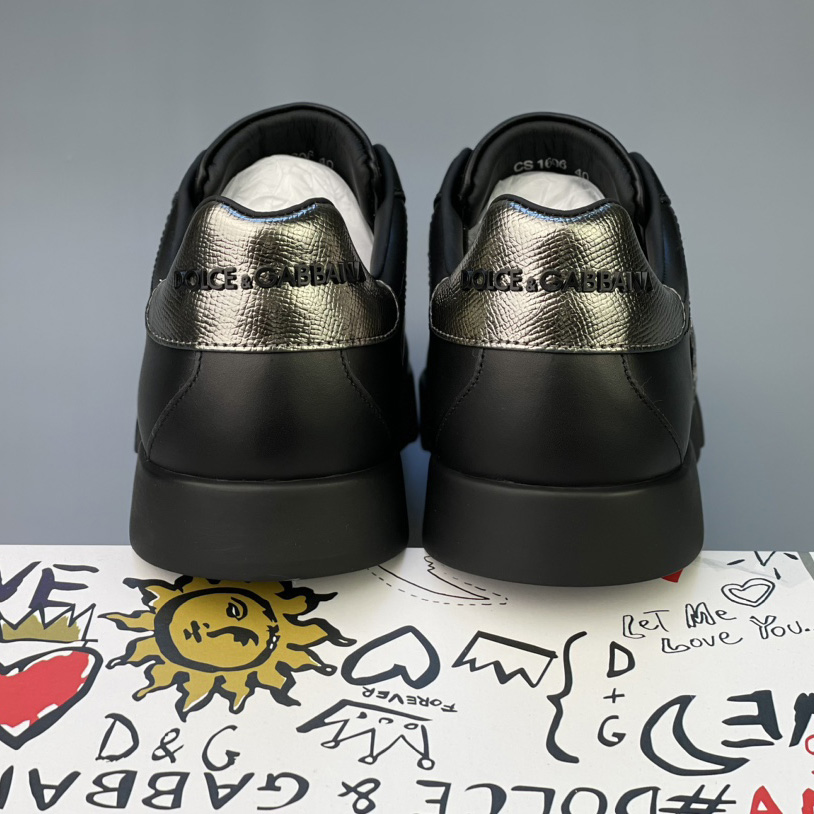 Dolce & Gabbana Calfskin Nappa Portofino Sneakers With Crown Patch - PerfectKickZ