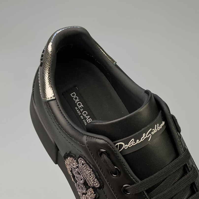 Dolce & Gabbana Calfskin Nappa Portofino Sneakers With Crown Patch - PerfectKickZ