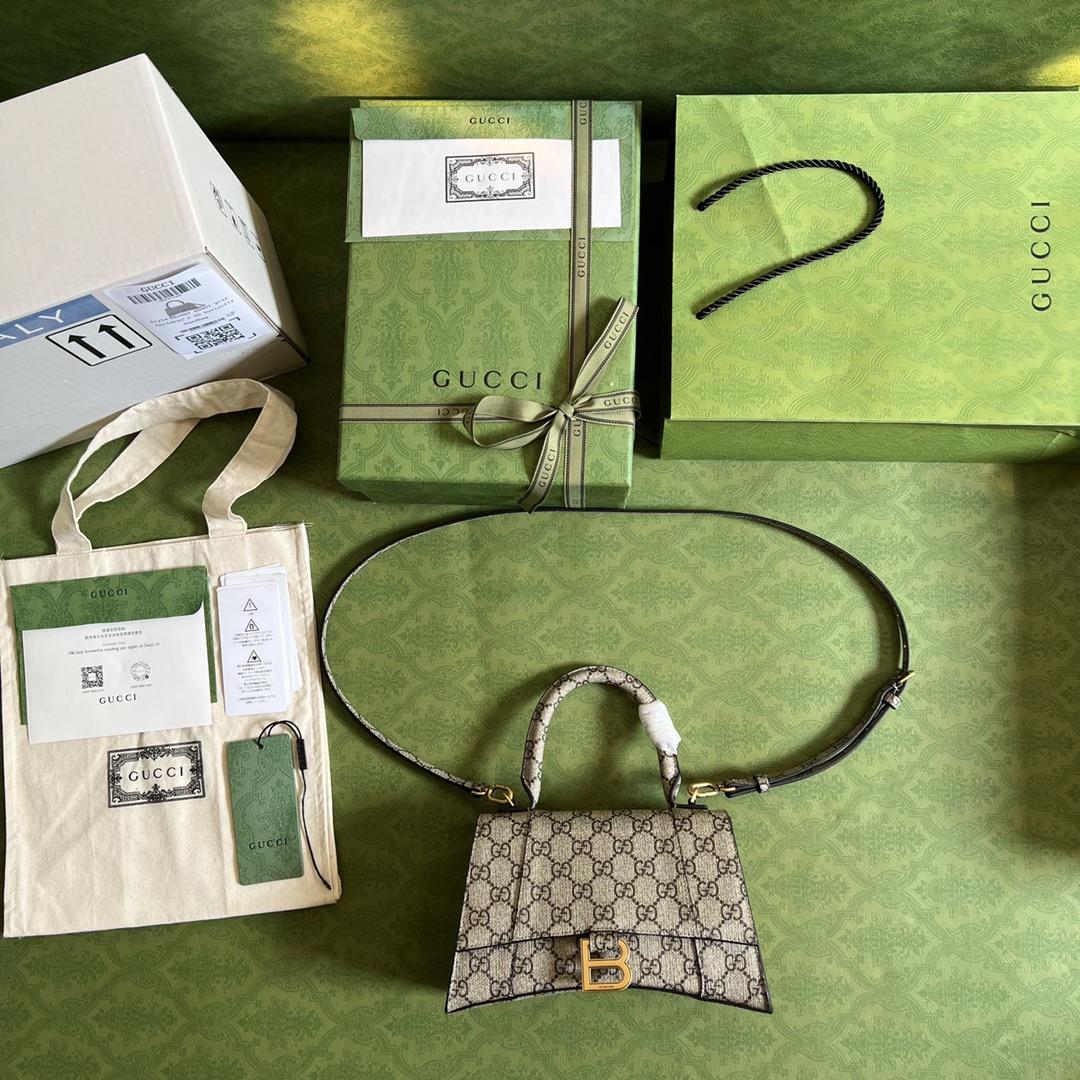 Gucci X Balenciaga The Hacker Project Small Hourglass Bag(22.5-14.5-10cm) - 