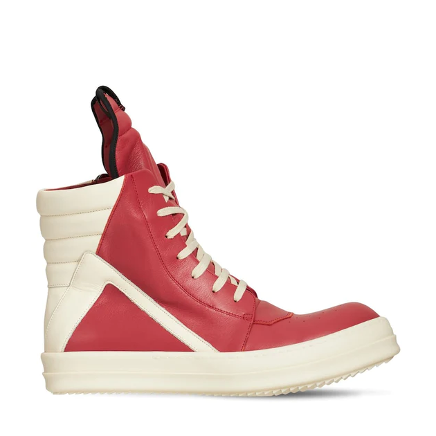 Rick Owens Red Geobasket High-Top Sneakers - PerfectKickZ