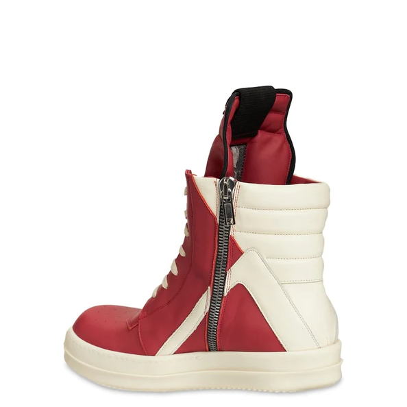 Rick Owens Red Geobasket High-Top Sneakers - PerfectKickZ