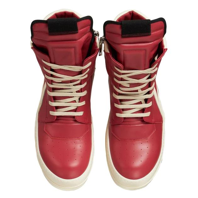 Rick Owens Red Geobasket High-Top Sneakers - PerfectKickZ