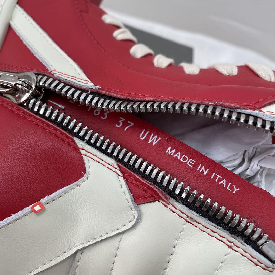 Rick Owens Red Geobasket High-Top Sneakers - PerfectKickZ