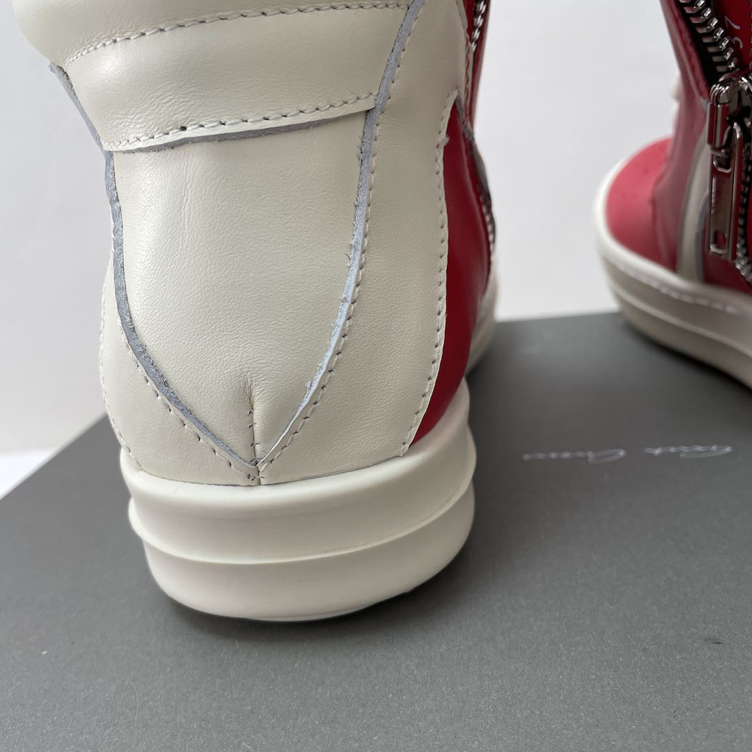 Rick Owens Red Geobasket High-Top Sneakers - PerfectKickZ