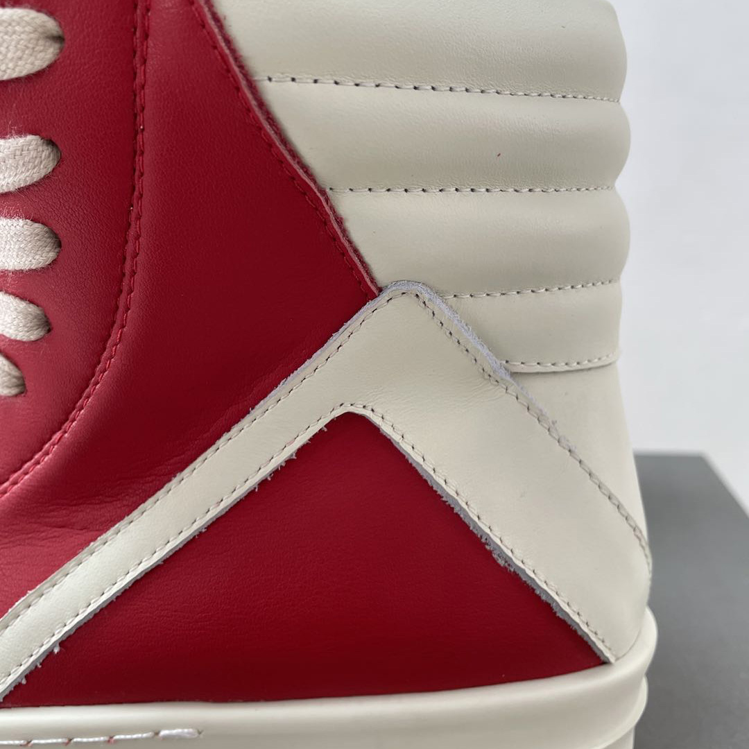 Rick Owens Red Geobasket High-Top Sneakers - PerfectKickZ