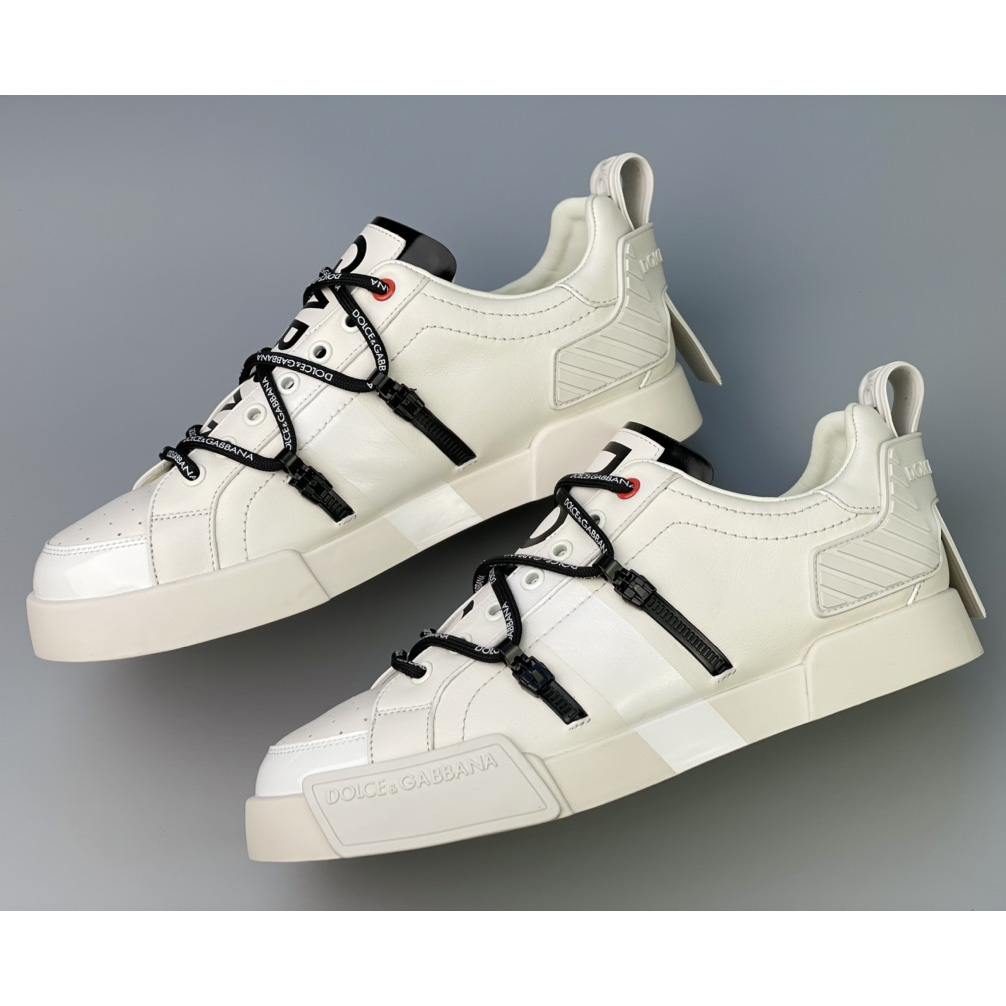 Dolce & Gabbana Portofino Sneakers In Calfskin And Patent Leather - PerfectKickZ