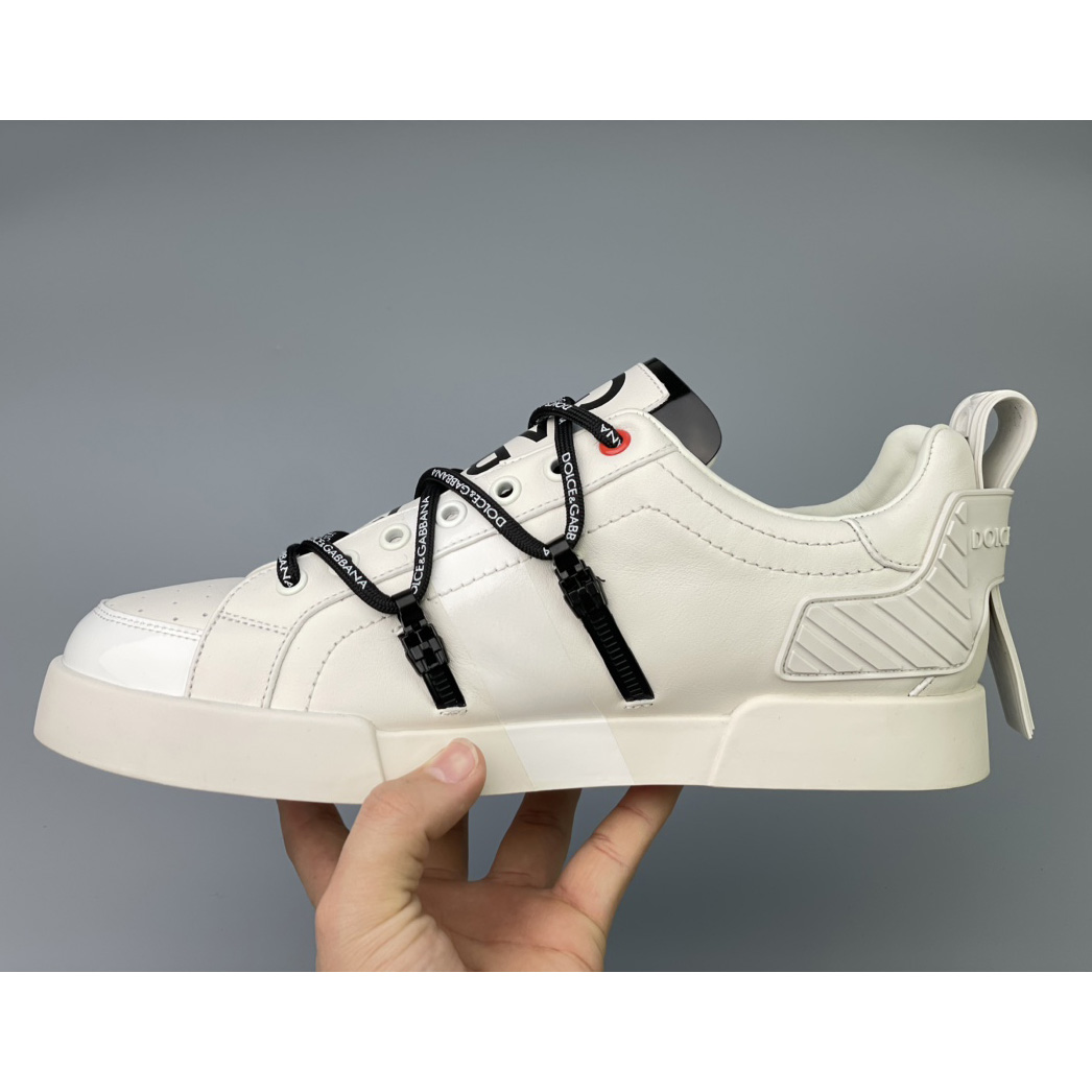 Dolce & Gabbana Portofino Sneakers In Calfskin And Patent Leather - PerfectKickZ