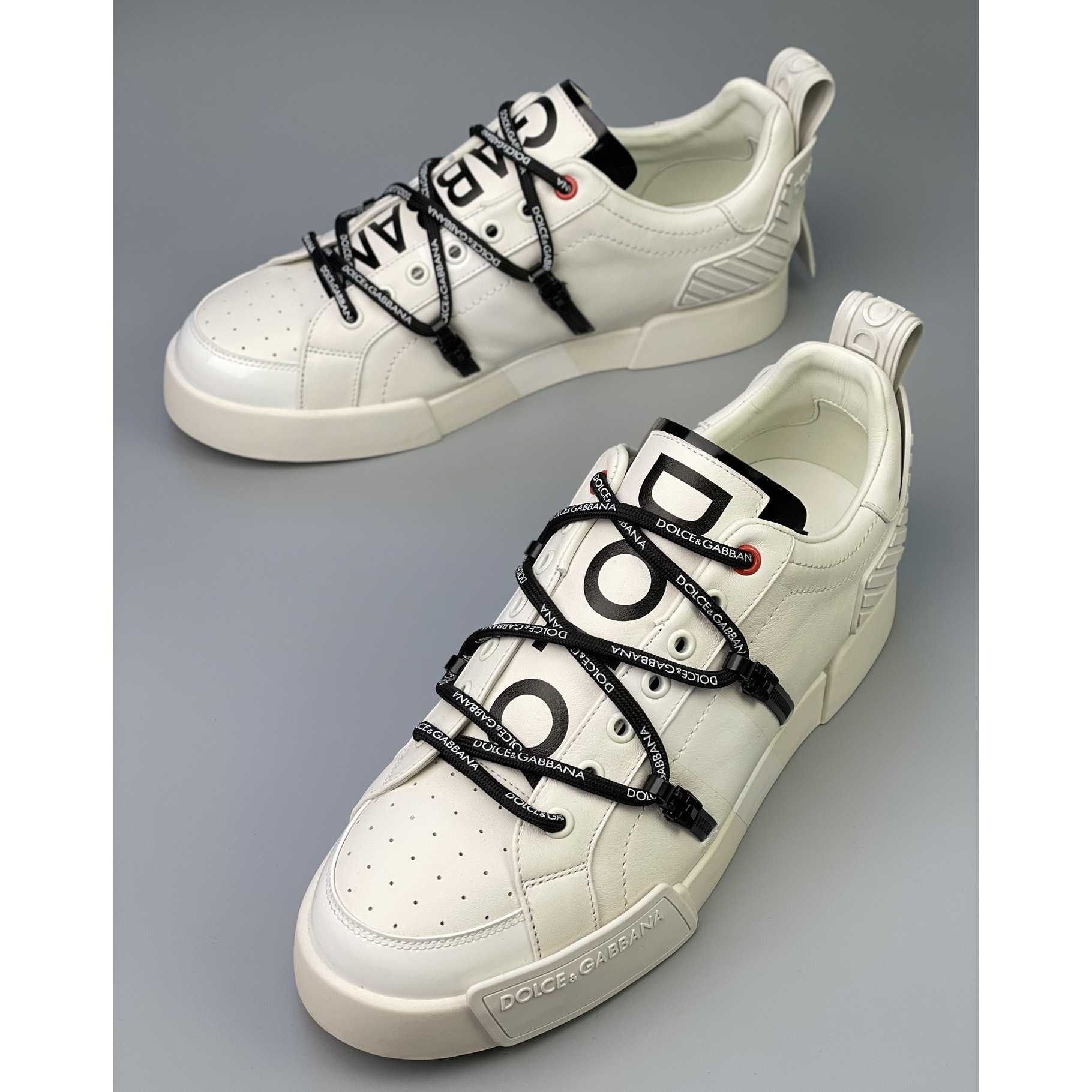 Dolce & Gabbana Portofino Sneakers In Calfskin And Patent Leather - PerfectKickZ