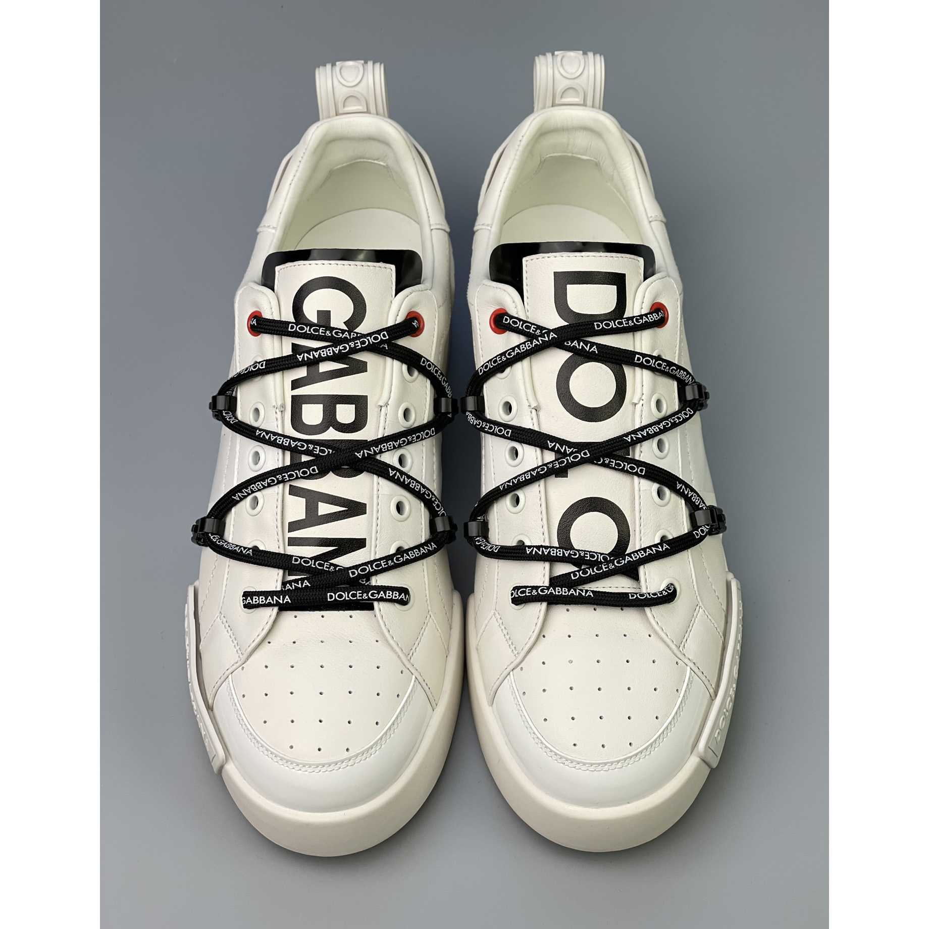 Dolce & Gabbana Portofino Sneakers In Calfskin And Patent Leather - PerfectKickZ