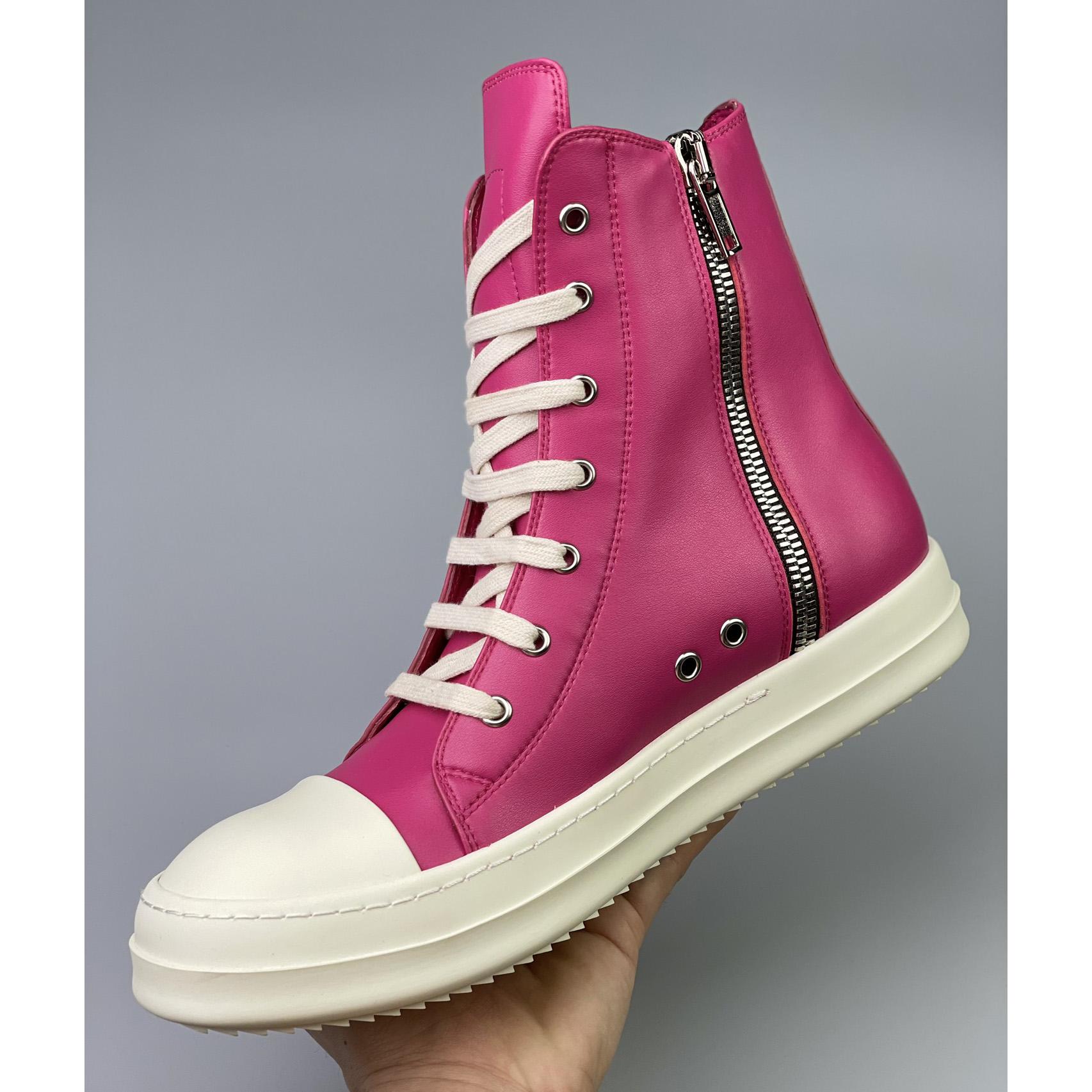 Rick Owens  Leather High Top Sneakers - PerfectKickZ