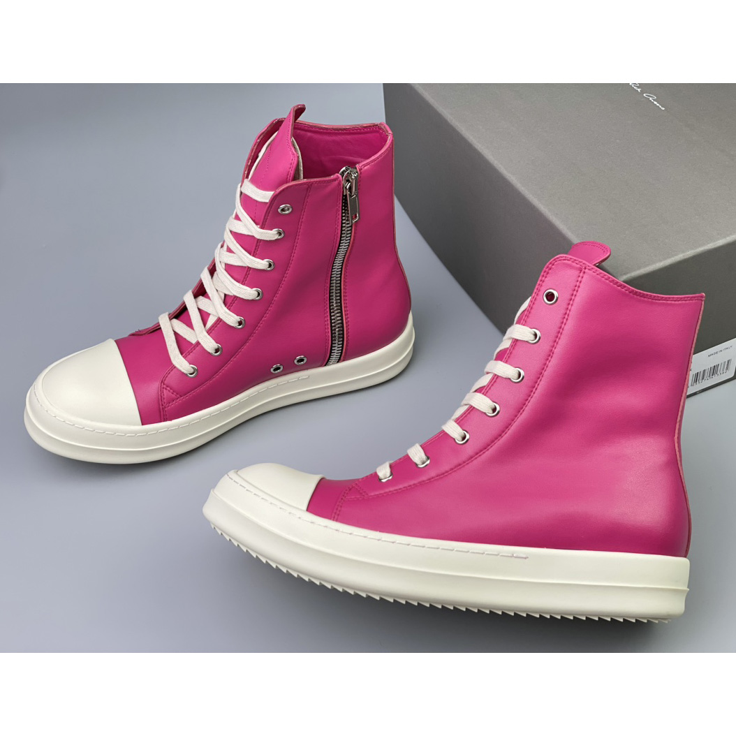 Rick Owens  Leather High Top Sneakers - PerfectKickZ