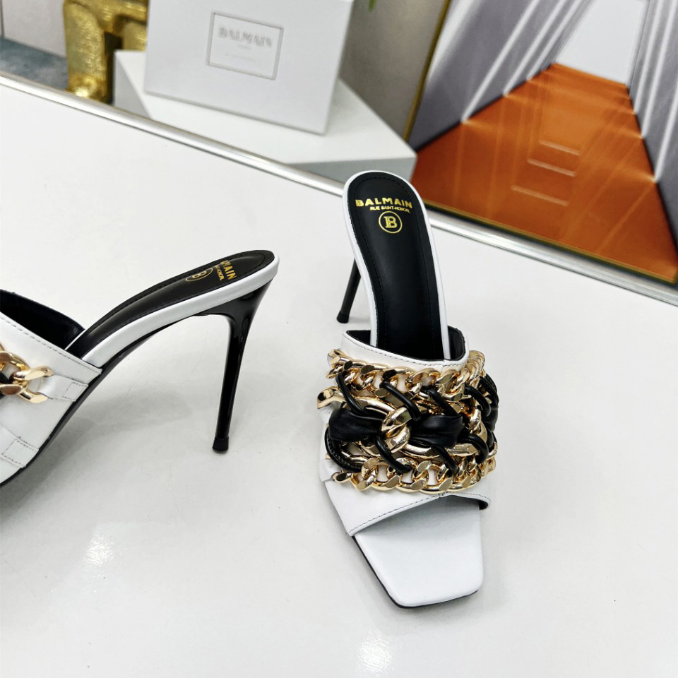 Balmain Chain-link Detail 95mm Pumps - PerfectKickZ