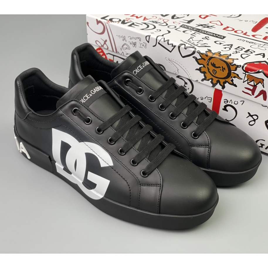 Dolce & Gabbana Calfskin appa Portofino sneakers With DG Logo Print - PerfectKickZ