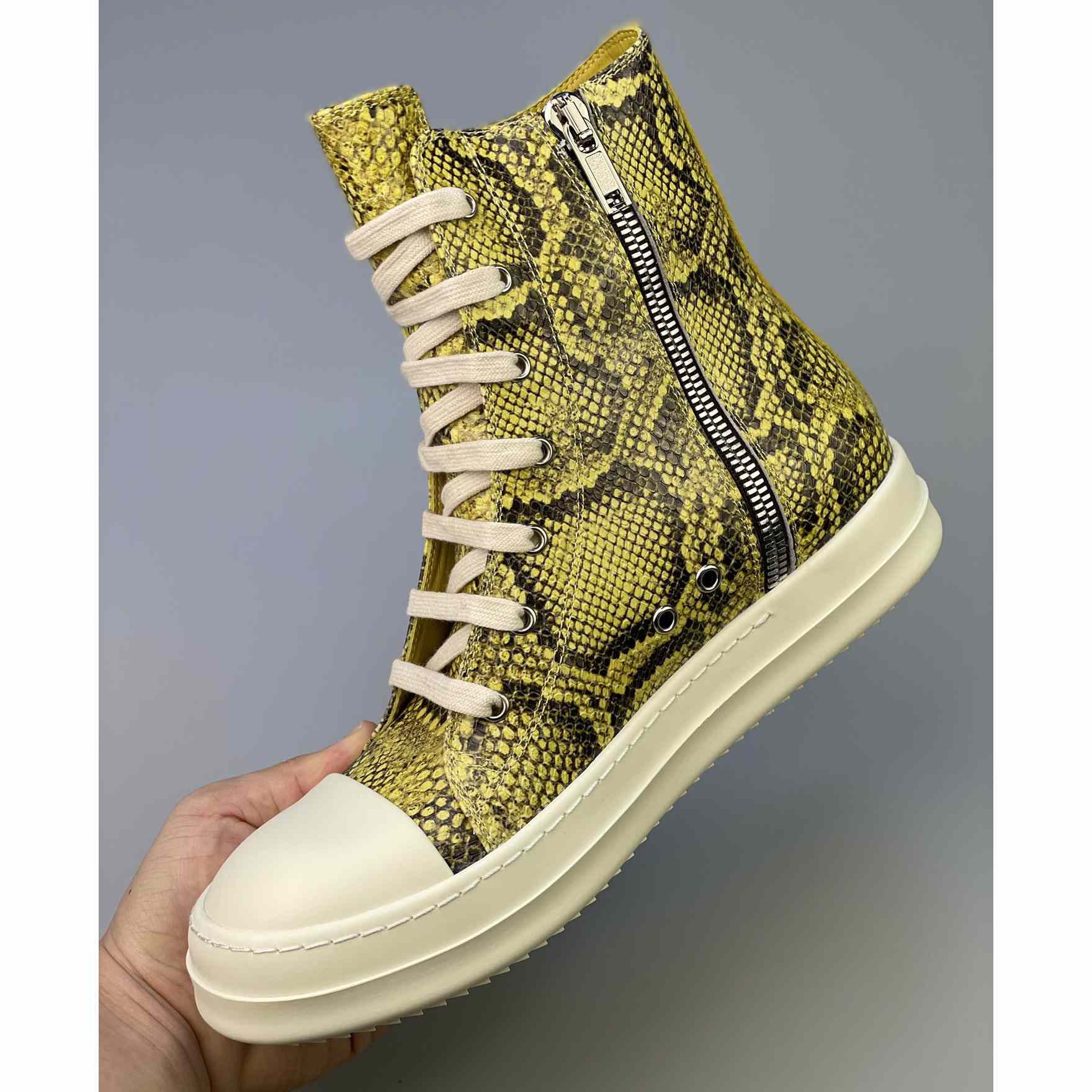 Rick Owens Python Leather Sneakers - PerfectKickZ