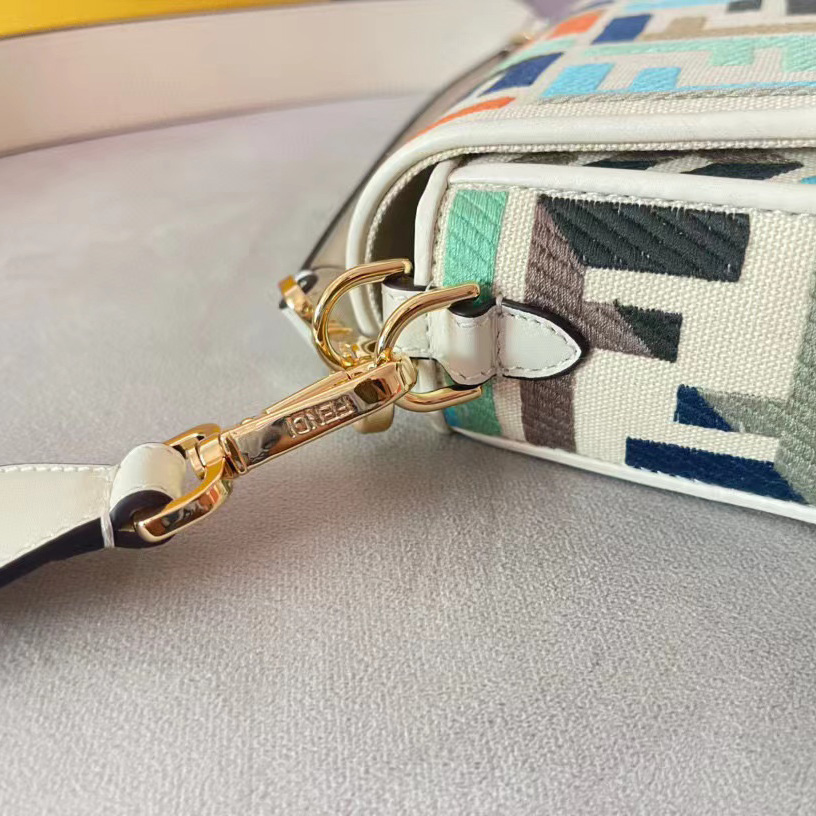 Fendi Baguette Multicolor Canvas Bag With FF Embroidery - 