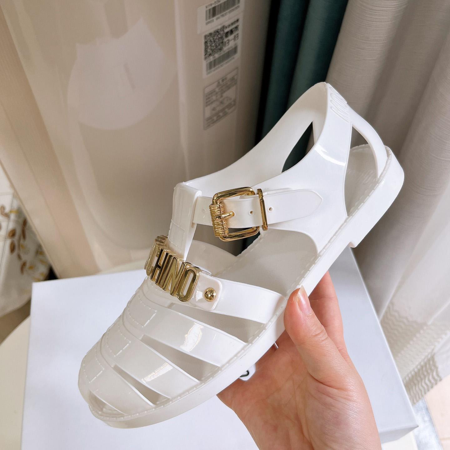 Moschino Logo-plaque Closed-Toe Sandals - PerfectKickZ